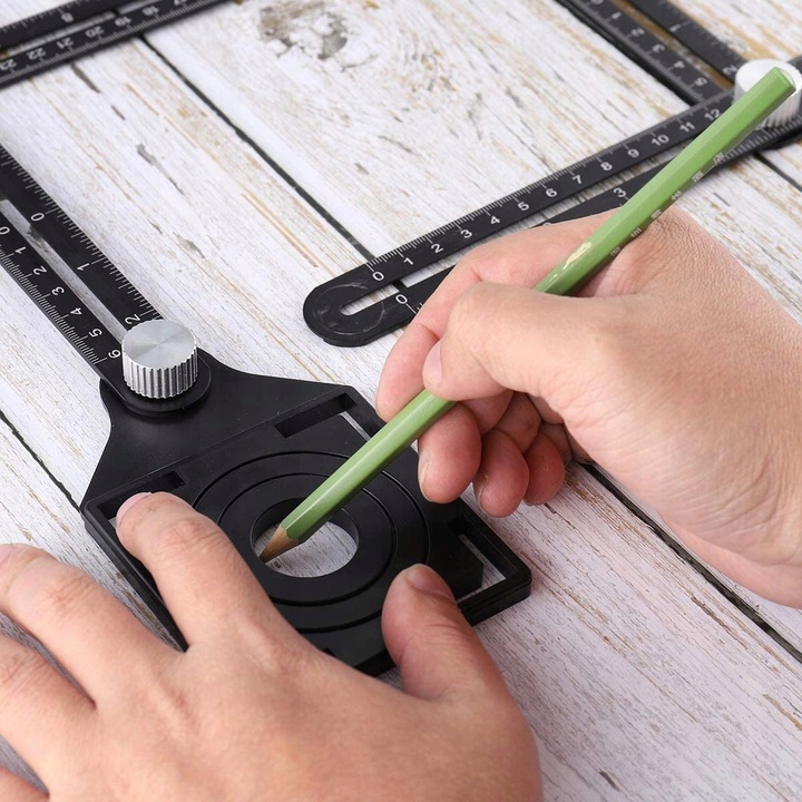 PRZYMIAR ZNACZNIK SZABLON WZORNIK OTWORÓW PŁYTEK PANELI MIARA DO KSZTAŁTÓW