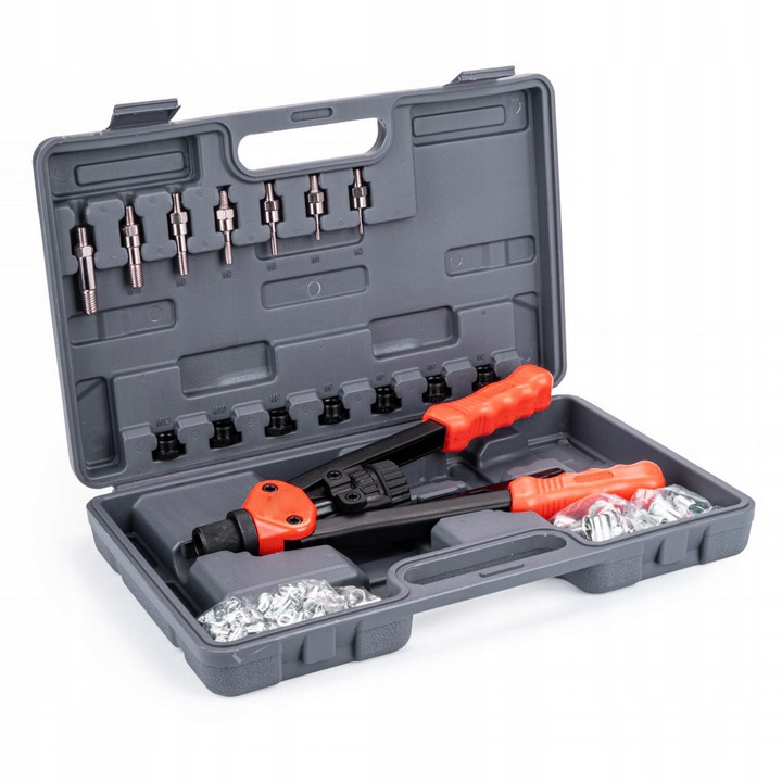 Nitownica RĘCZNA Do Nitonakrętek M3-M12 ZESTAW ZACISKARKA WALIZKA NAKRĘTEK