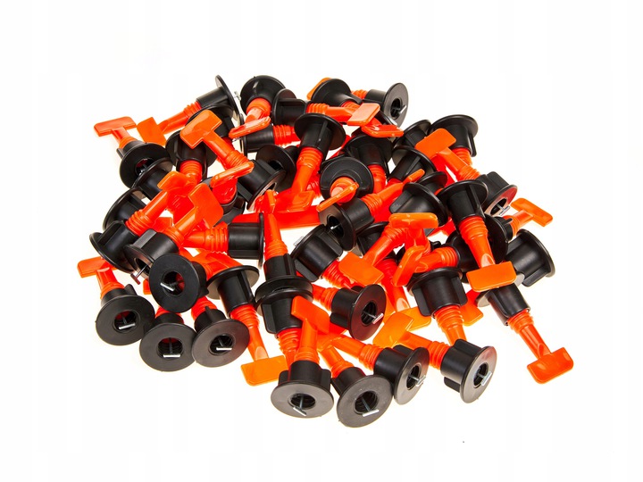 SYSTEM POZIOMOWANIA PŁYTEK KLINY KLIPSY UCHWYT 100szt SKRĘCANY WKRĘCANY