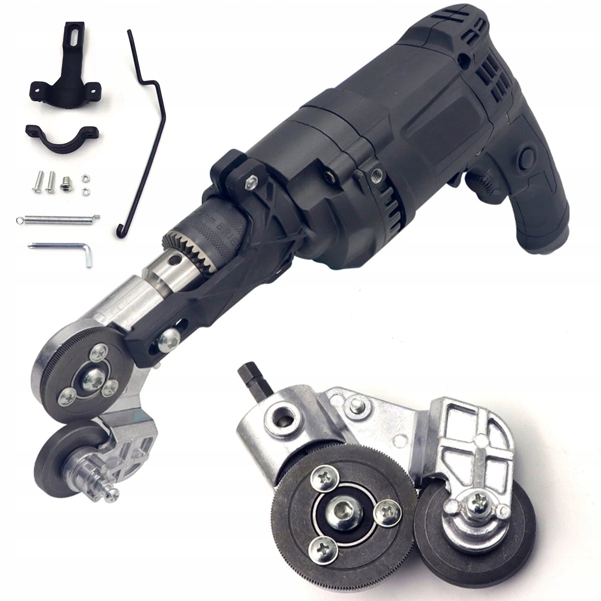 ADAPTER DO CIĘCIA BLACHY NA WIERTARKĘ WKRĘTARKĘ UNIWERSALNE NOŻYCE DO BLACH