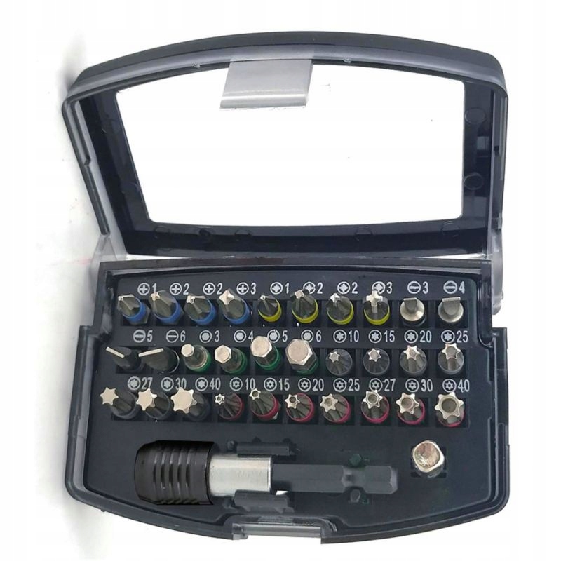 ZESTAW BITÓW KOŃCÓWEK 32el + ADAPTER w WALIZCE TORX INBUS IMBUS PH PZ MIX