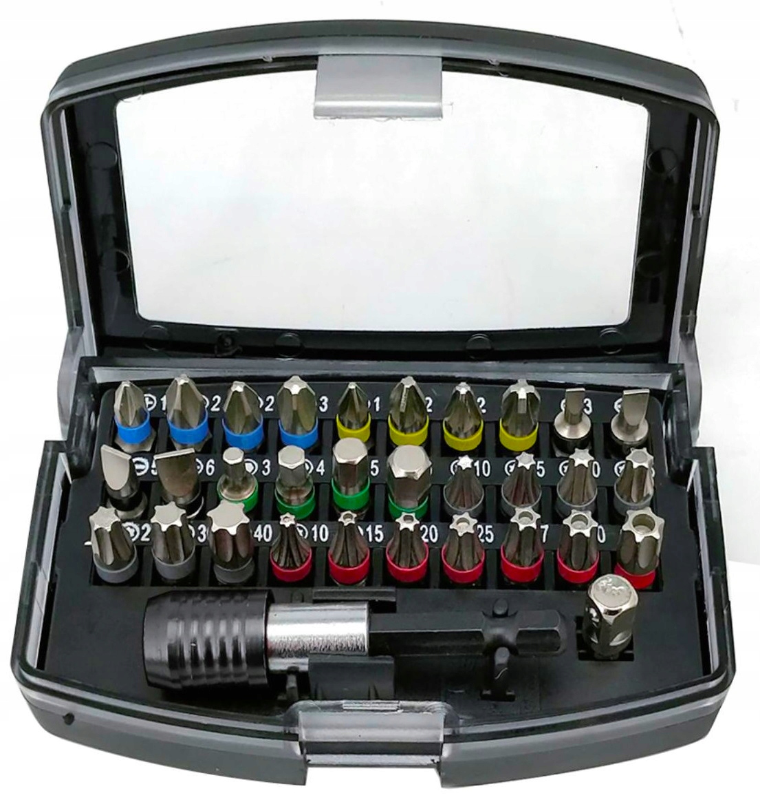ZESTAW BITÓW KOŃCÓWEK 32el + ADAPTER w WALIZCE TORX INBUS IMBUS PH PZ MIX