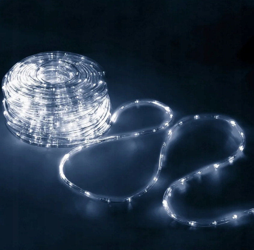 WĄŻ ŚWIETLNY ZEWNĘTRZNY LED LAMPKI BIAŁY ZIMNY IP44 20m ŚWIĄTECZNE CHOINKA