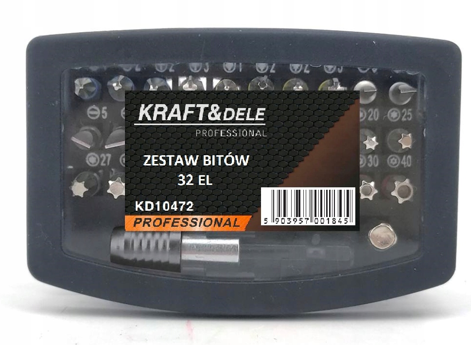 ZESTAW BITÓW KOŃCÓWEK 32el + ADAPTER w WALIZCE TORX INBUS IMBUS PH PZ MIX