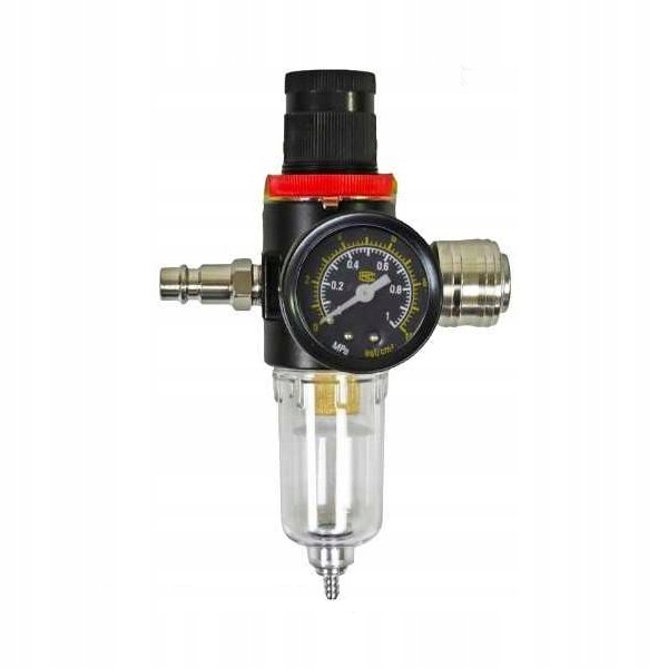 REDUKTOR CIŚNIENIA FILTR POWIETRZA ODWADNIACZ 1/4 KOMPRESORA MANOMETR 10BAR