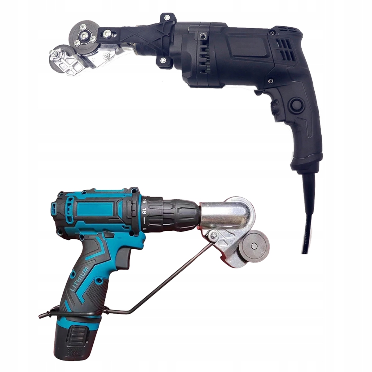 ADAPTER DO CIĘCIA BLACHY NA WIERTARKĘ WKRĘTARKĘ UNIWERSALNE NOŻYCE DO BLACH