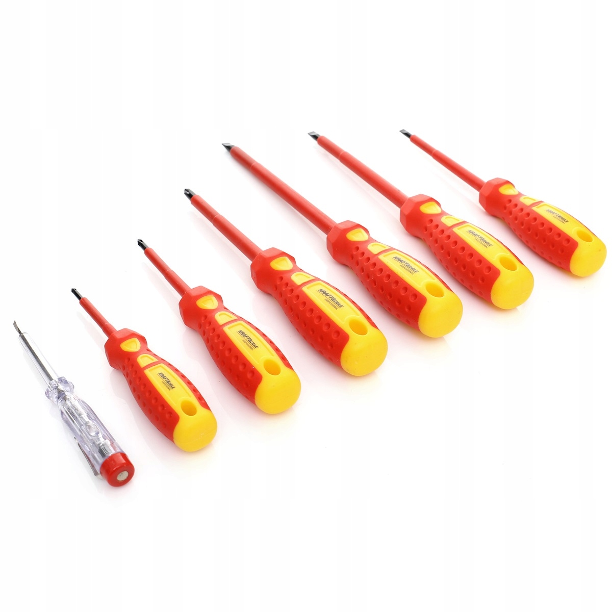 ZESTAW WKRĘTAKI ŚRUBOKRĘTY IZOLOWANE + PRÓBNIK DO PRĄDU PROBÓWKA TESTER x7