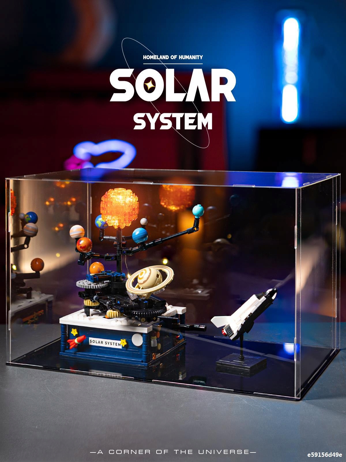 Klocki KONSTRUKCYJNE Ruchomy UKŁAD SŁONECZNY ZIEMIA SŁOŃCE KOSMOS LED