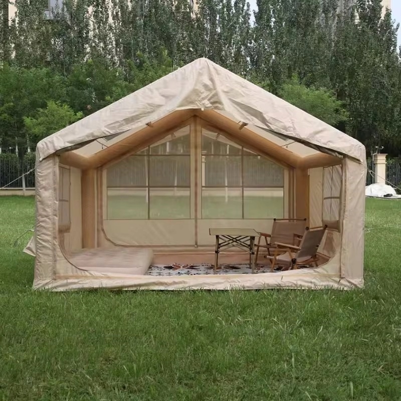 DUŻY NAMIOT KEMPINGOWY POMPOWANY 5 OSOBOWY DMUCHANY POMPKA 8m2 320x250cm