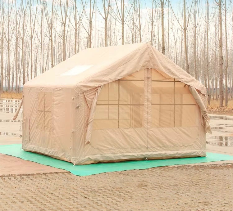 DUŻY NAMIOT KEMPINGOWY POMPOWANY 5 OSOBOWY DMUCHANY POMPKA 8m2 320x250cm