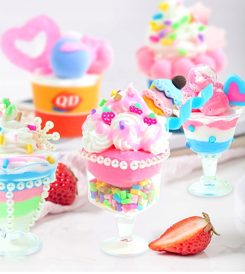 Zabawka 6 lat+ KOLOROWE DESERY LODY POSYPKI Zrób to Sam SENSORYCZNA XL