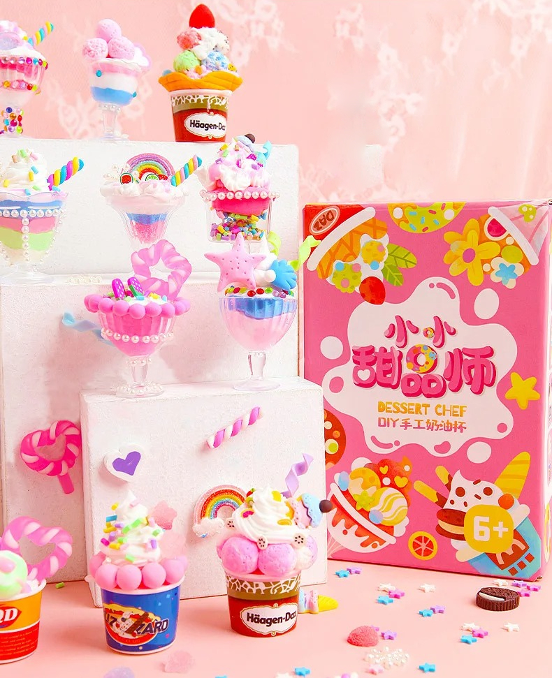 Zabawka 6 lat+ KOLOROWE DESERY LODY POSYPKI Zrób to Sam SENSORYCZNA XL