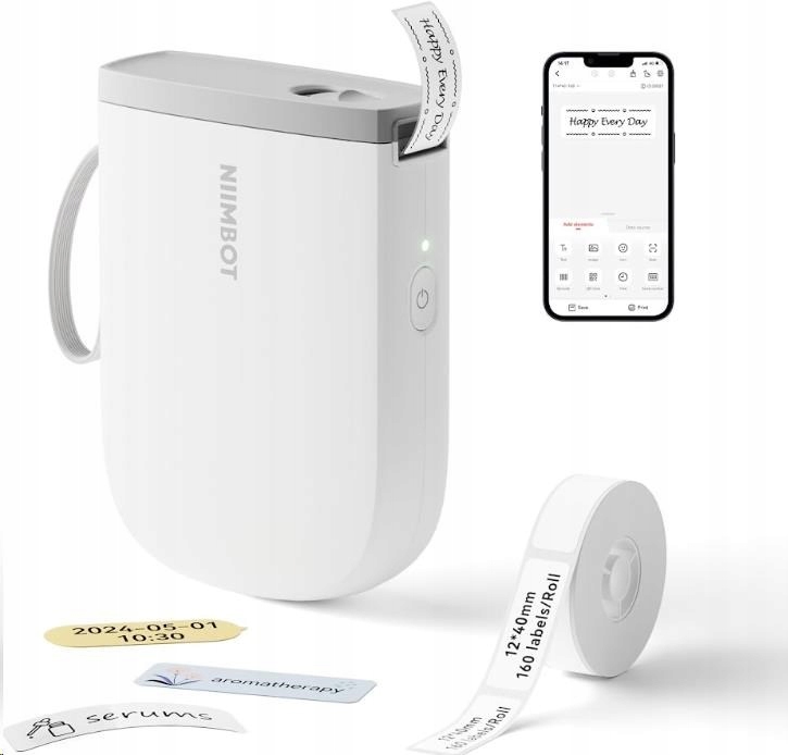 NIIMBOT D11H BEZPRZEWODOWA Drukarka TERMICZNA ETYKIETY NAKLEJKI 300DPI PINK