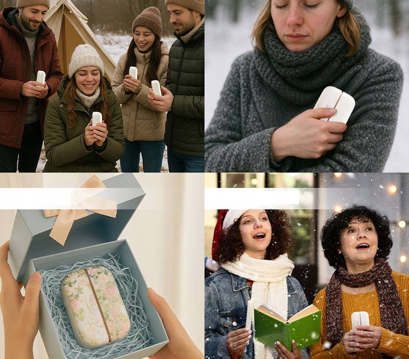 Elektryczne OGRZEWACZE DO RĄK x2 3000mAh 20h PODWÓJNE USB 3 POZIOMY MIĘTOWE