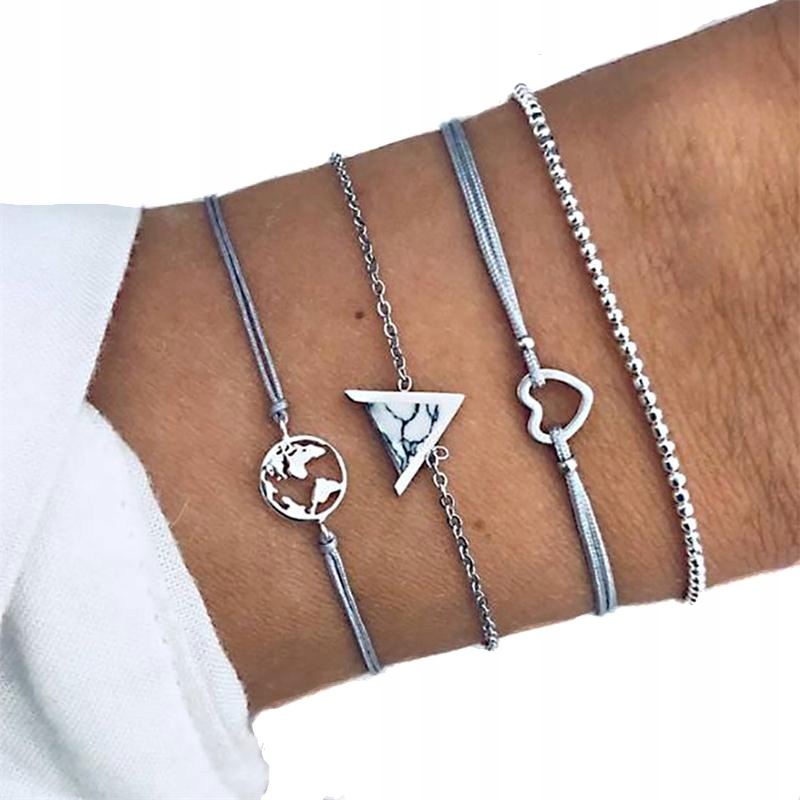 ZESTAW BRANSOLETEK BOHO RETRO PUNK Charms 58