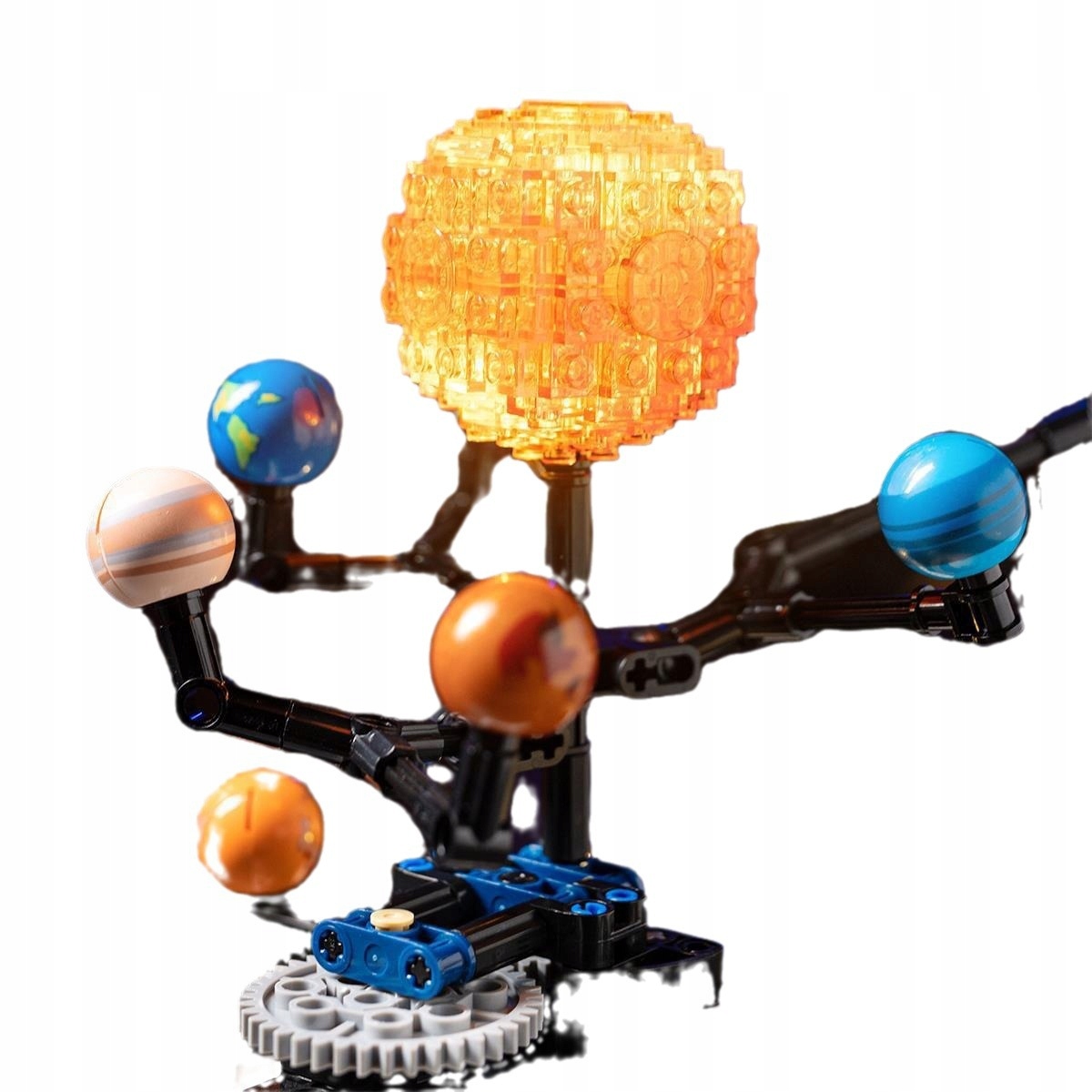 Klocki KONSTRUKCYJNE Ruchomy UKŁAD SŁONECZNY ZIEMIA SŁOŃCE KOSMOS LED