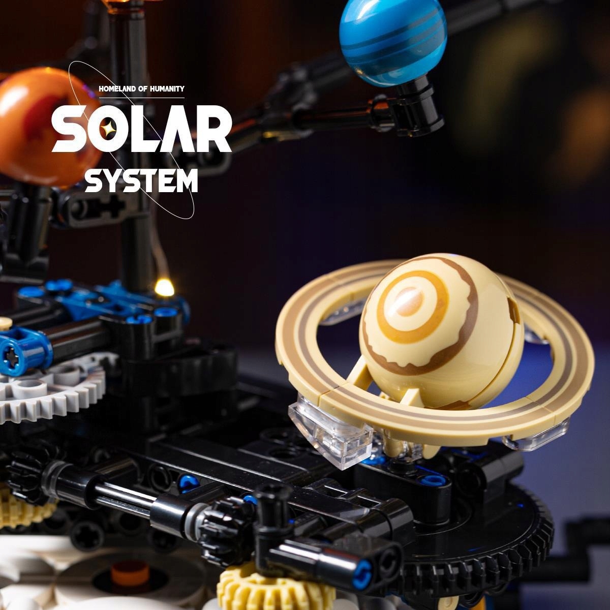 Klocki KONSTRUKCYJNE Ruchomy UKŁAD SŁONECZNY ZIEMIA SŁOŃCE KOSMOS LED