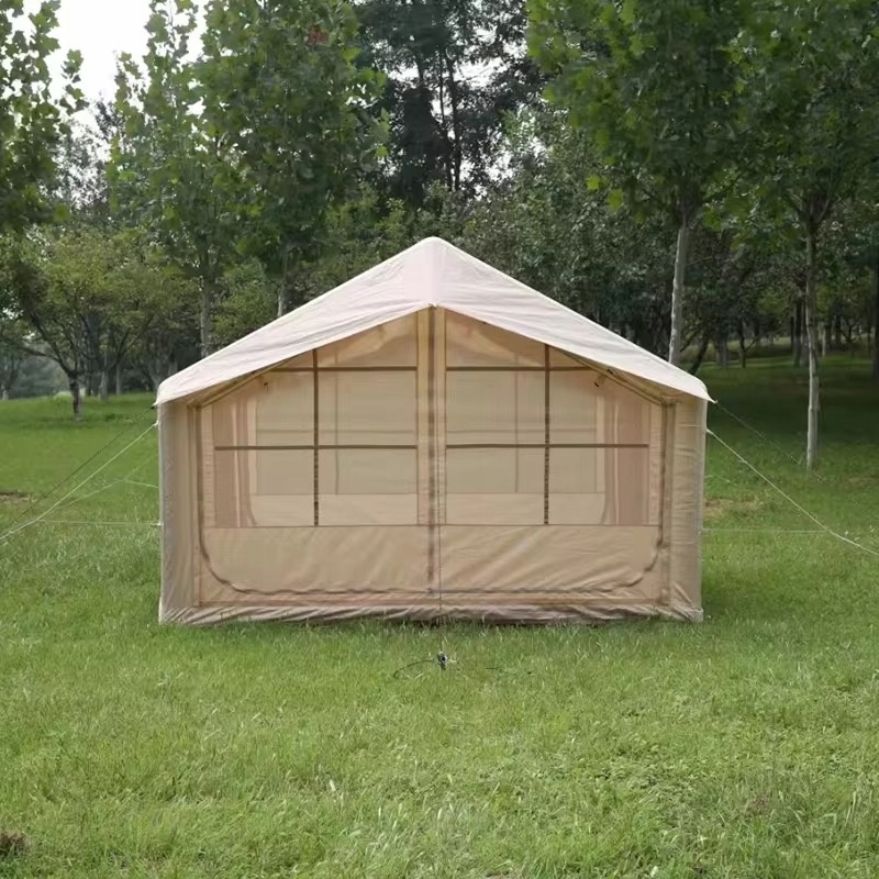 DUŻY NAMIOT KEMPINGOWY POMPOWANY 5 OSOBOWY DMUCHANY POMPKA 8m2 320x250cm