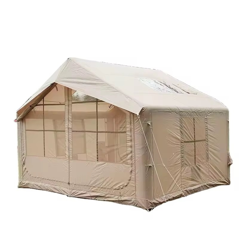 DUŻY NAMIOT KEMPINGOWY POMPOWANY 5 OSOBOWY DMUCHANY POMPKA 8m2 320x250cm