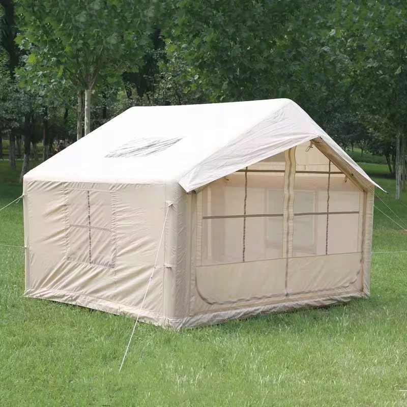 DUŻY NAMIOT KEMPINGOWY POMPOWANY 5 OSOBOWY DMUCHANY POMPKA 8m2 320x250cm