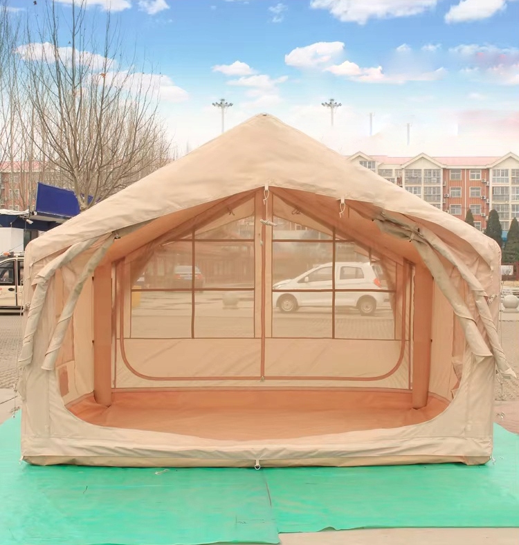 DUŻY NAMIOT KEMPINGOWY POMPOWANY 5 OSOBOWY DMUCHANY POMPKA 8m2 320x250cm