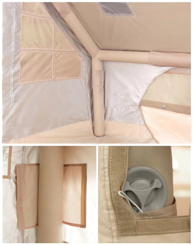 DUŻY NAMIOT KEMPINGOWY POMPOWANY 5 OSOBOWY DMUCHANY POMPKA 8m2 320x250cm