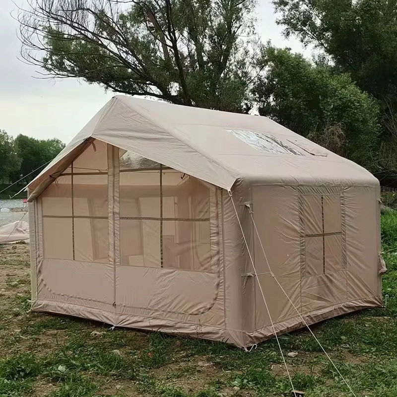 DUŻY NAMIOT KEMPINGOWY POMPOWANY 5 OSOBOWY DMUCHANY POMPKA 8m2 320x250cm