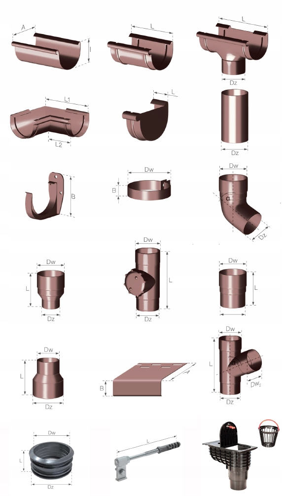 Rynna PVC PCV Plastik GAMRAT Grafit