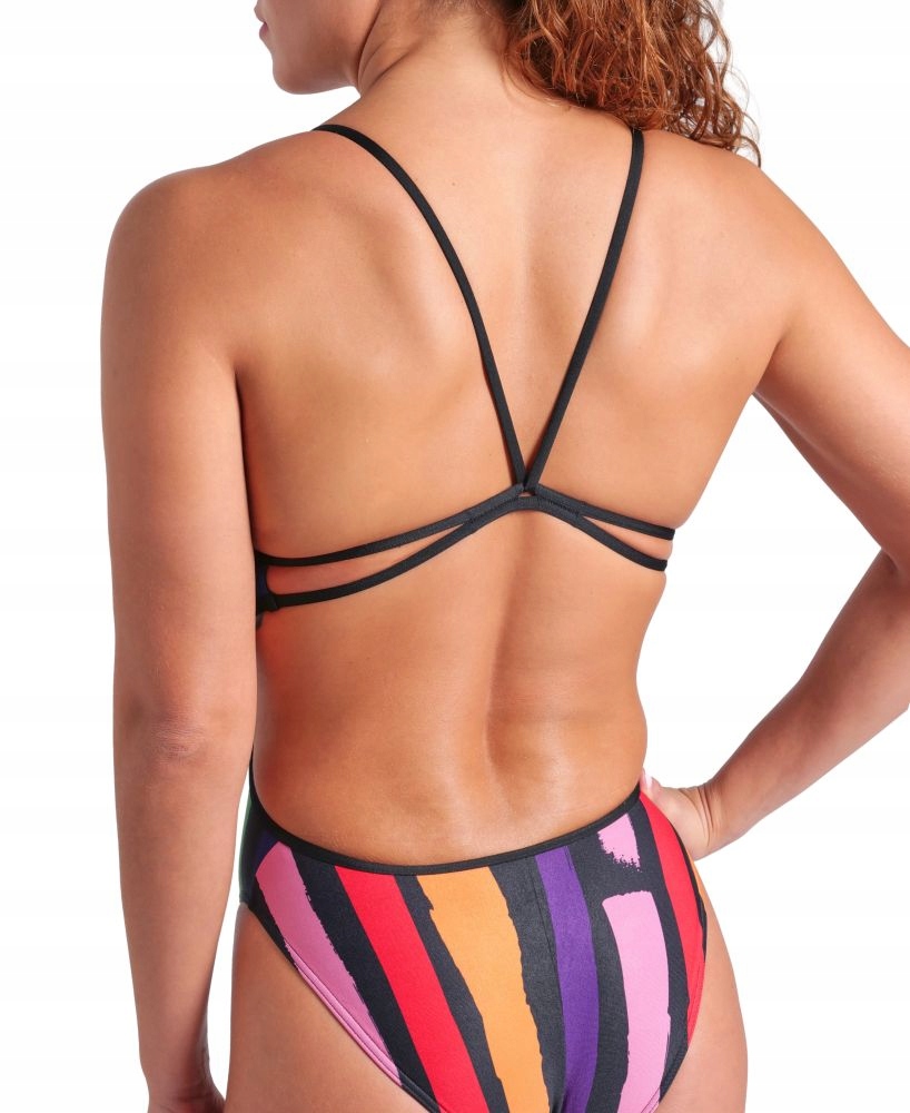 Damski strój kąpielowy na basen kostium jednoczęściowy Arena Stripe r.D40