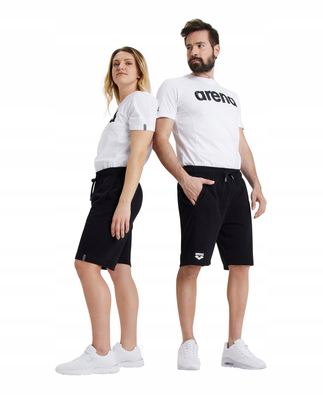 Spodnie dresowe krótkie szorty bermudy bawełniane Arena Unisex Czarny R.L