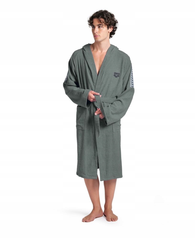 Szlafrok kąpielowy unisex na basen bawełniany kaptur Arena Team Stripe R XL