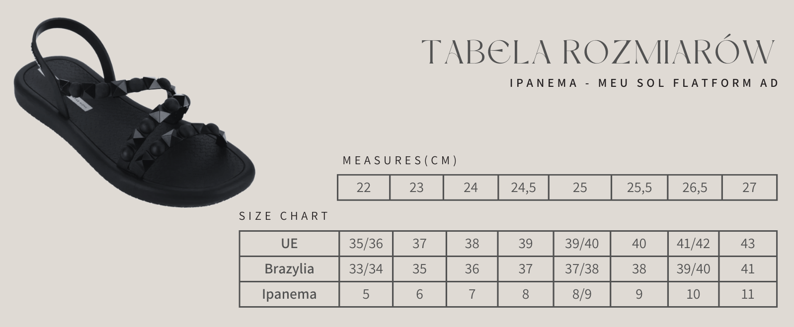 Sandałki damskie płaskie sportowe plażowe ozdobne tworzywo Ipanema r.40