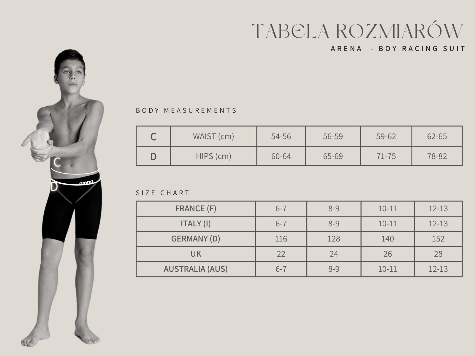 Strój startowy chłopięcy pływacki jammery Arena Powerskin ST Next R.116cm