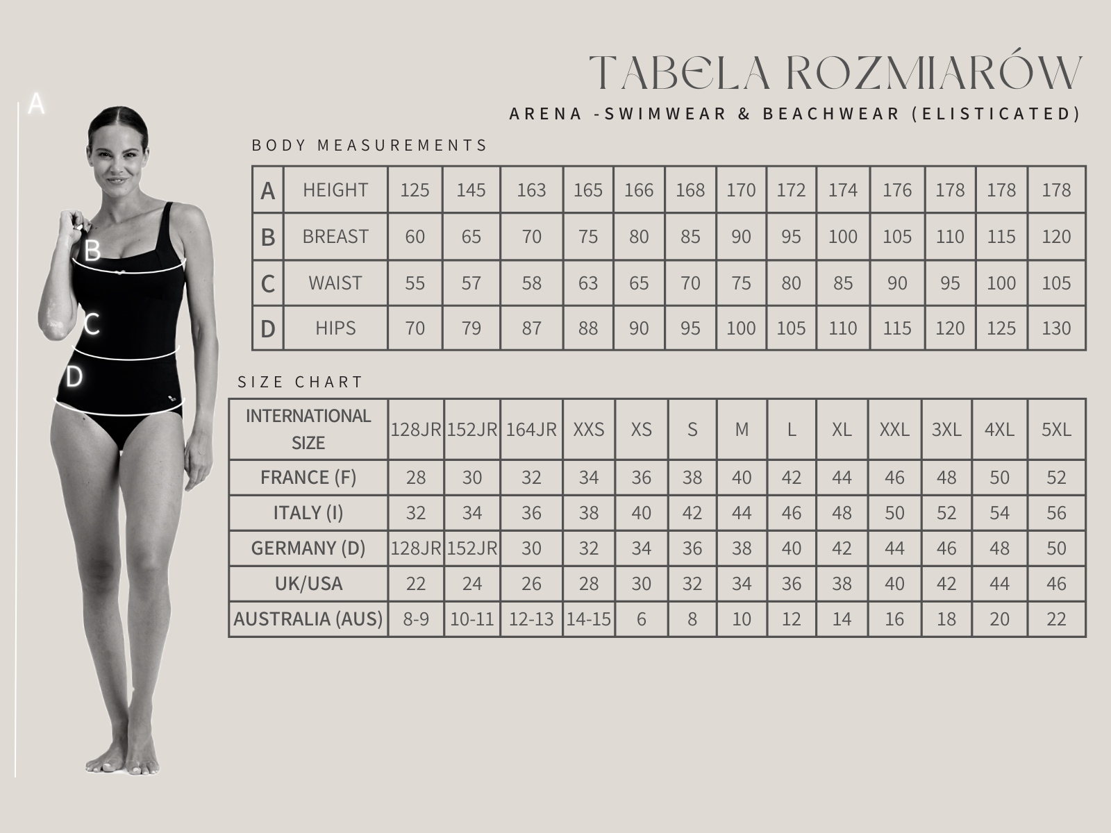 Strój kąpielowy damski jednoczęściowy kostium basen Arena Bodylift D48-50