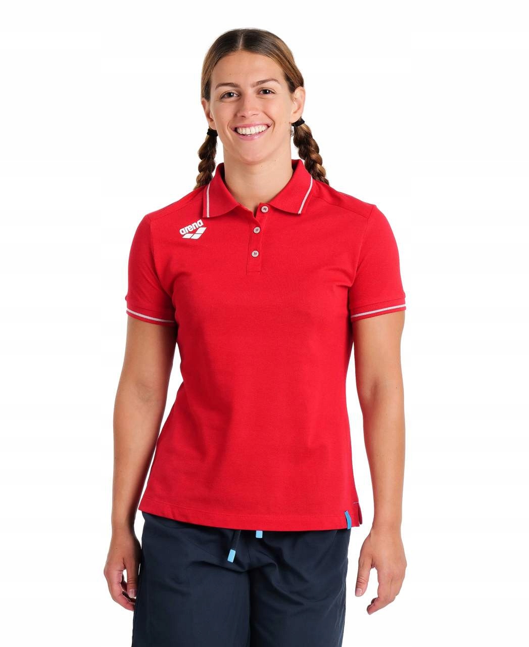 Koszulka polo T-Shirt damski bawełniany sportowy Arena Solid Red R.S