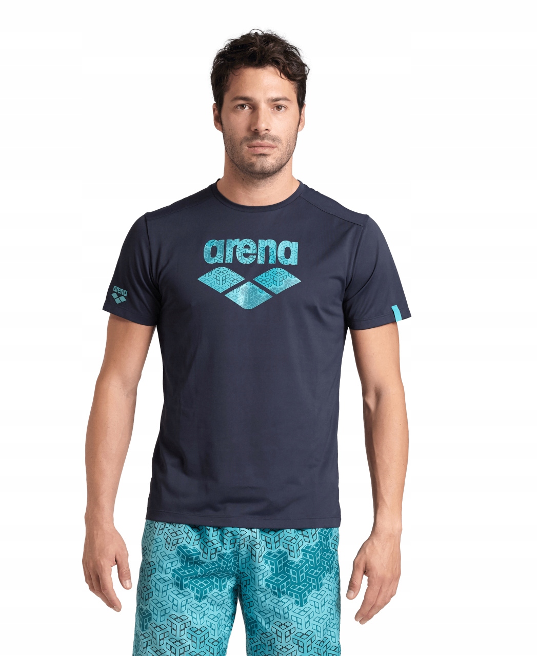 Koszulka T-shirt sportowy casual męski damski Arena Logo Navy R.S