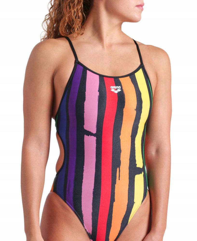 Damski strój kąpielowy na basen kostium jednoczęściowy Arena Stripe r.D40