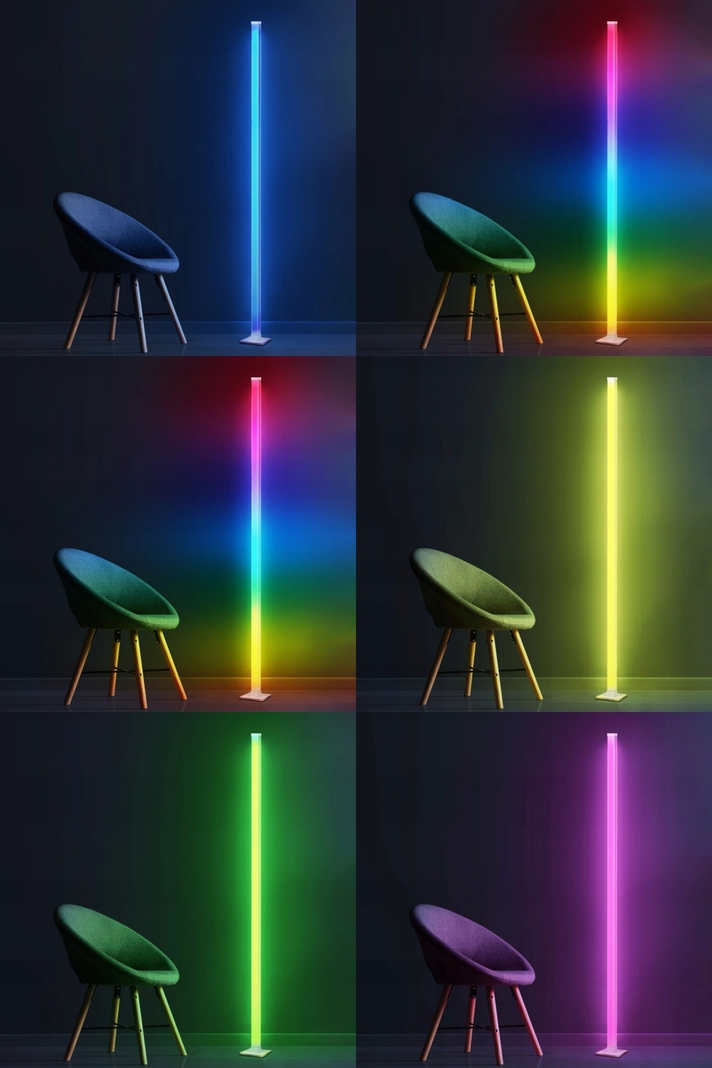 LAMPA PODŁOGOWA RGB KOLOROWA STOJACA BIAŁA PILOT LAMPA MUZYCZNA 5W 5 05f44bc2fc3384dd81680a280f471ca4