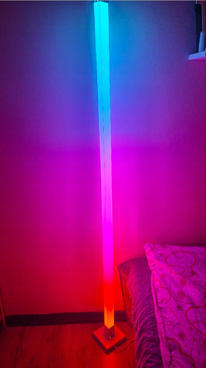 LAMPA PODŁOGOWA RGB KOLOROWA STOJACA BIAŁA PILOT LAMPA MUZYCZNA 5W 10 10812887eabec4a0a175785db7125e55