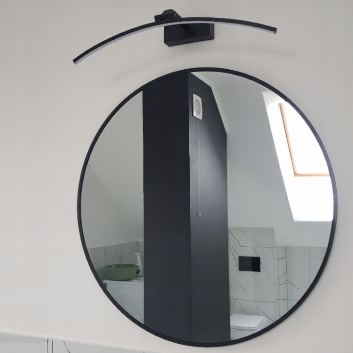 KINKIET ŁAZIENKOWY CZARNY LED 12W NAD LUSTRO OKRĄGLY WYGIĘTY 40cm NEUTRALNA 5 3444662e55bc1495edb045fc64fa6e22