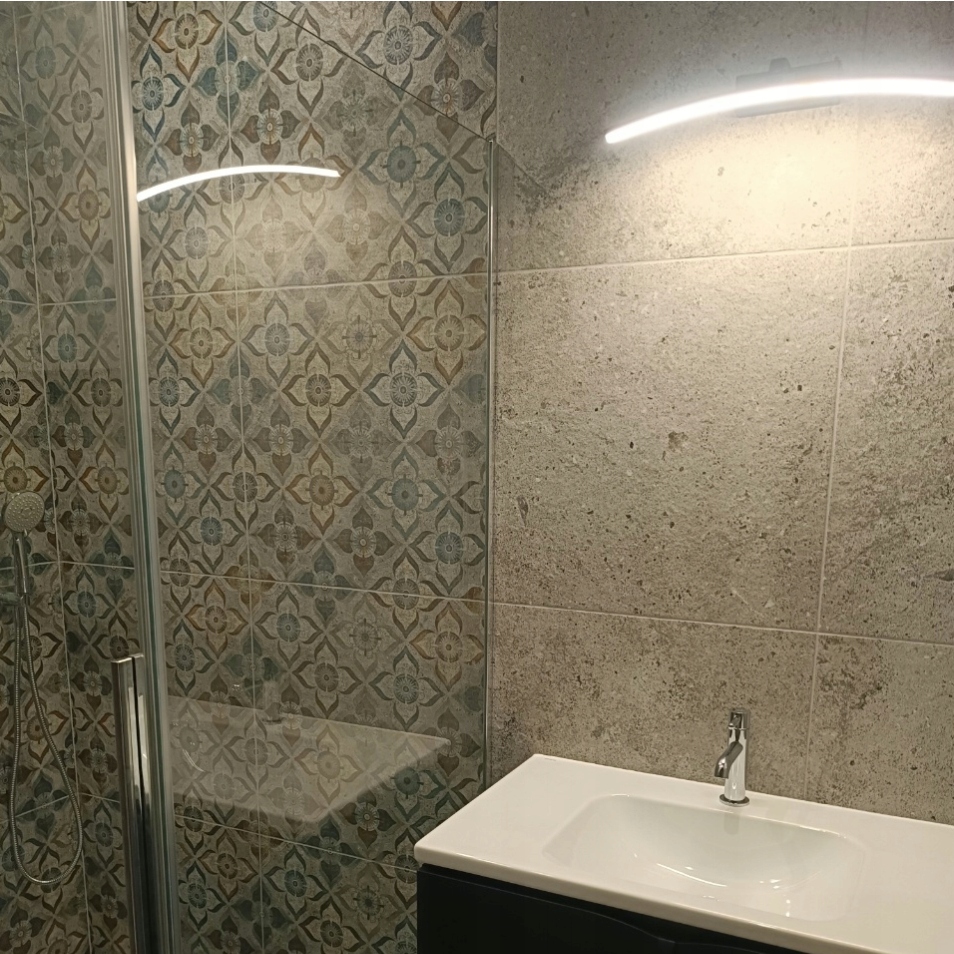 KINKIET ŁAZIENKOWY CZARNY LED 12W NAD LUSTRO OKRĄGLY WYGIĘTY 40cm NEUTRALNA 11 57f2c21f622b4de8343133f732056d37