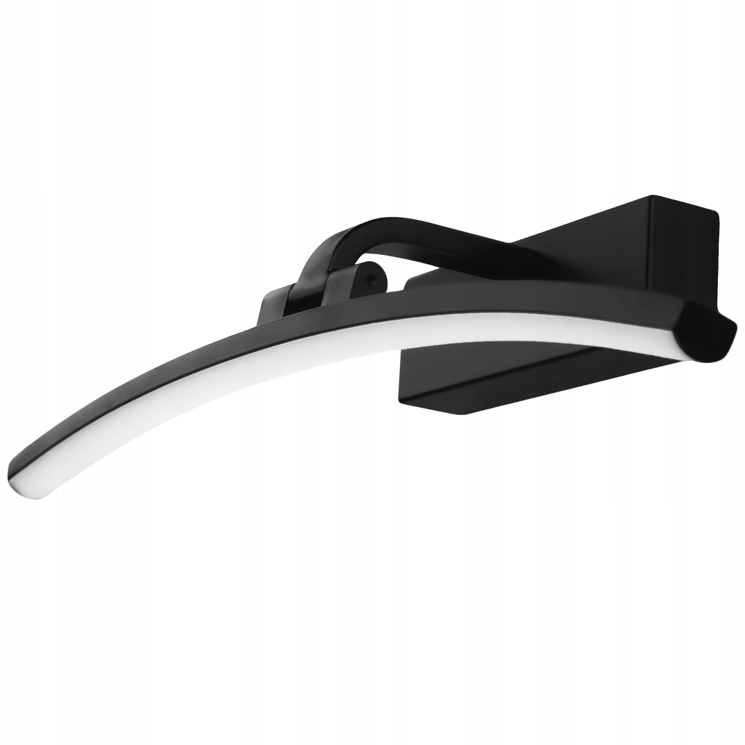 KINKIET ŁAZIENKOWY CZARNY LED 12W NAD LUSTRO OKRĄGLY WYGIĘTY 40cm NEUTRALNA 7 688e3f094e55a21636b0099a9581a142