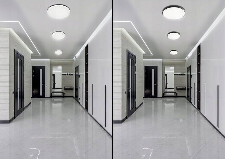 LAMPA LED PLAFON CZARNY BIAŁY PANEL NATYNKOWY Z WYMIENNĄ RAMKĄ 2 RINGI 24W 3 8155b3c8f50eb800531b5e9201078448