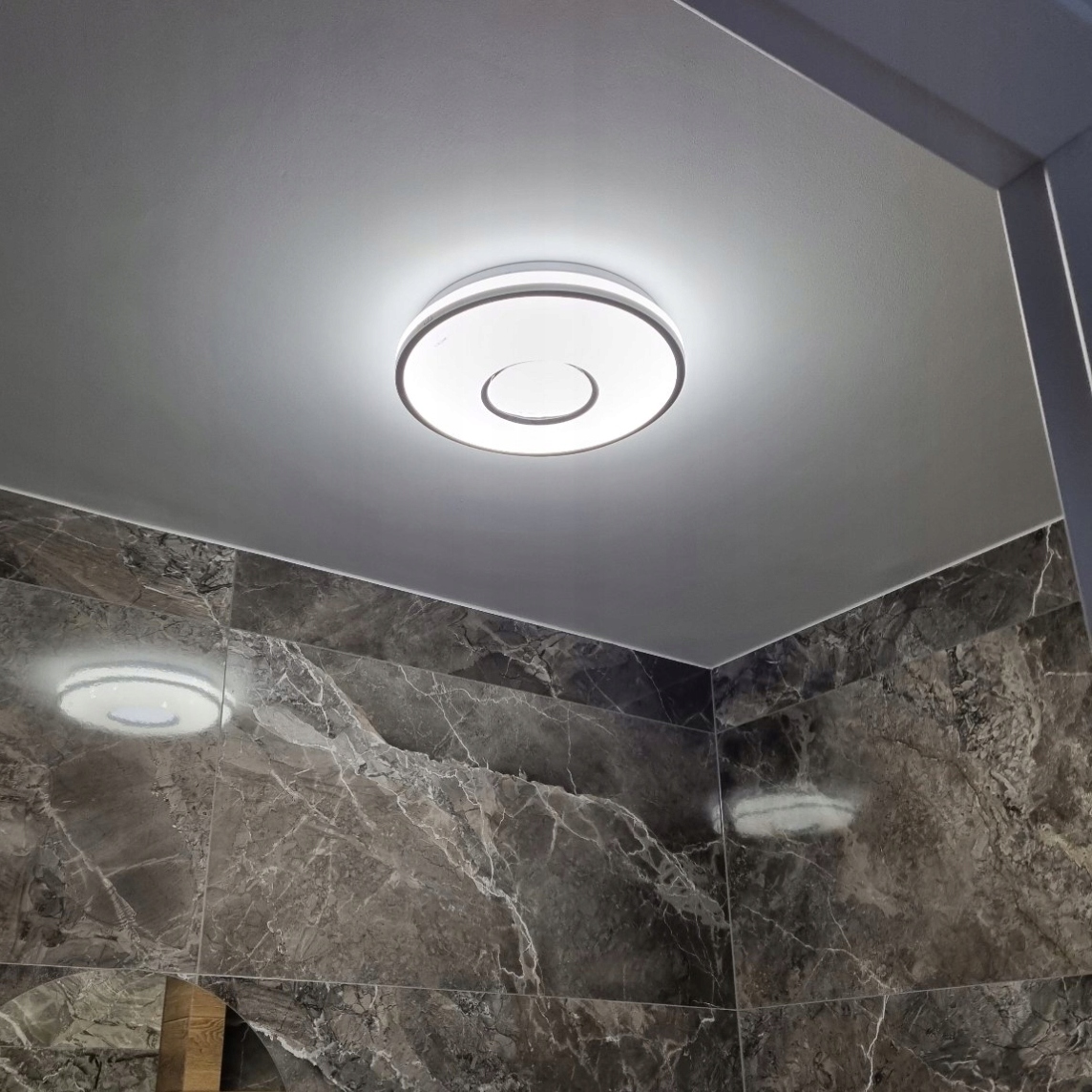 LAMPA DO ŁAZIENKI LED PLAFON ŁAZIENKOWY DEKORACYJNY LED 24W IP44 GLAMOUR 6 85eae32e0fe145352ceb45bbb8da0ae6