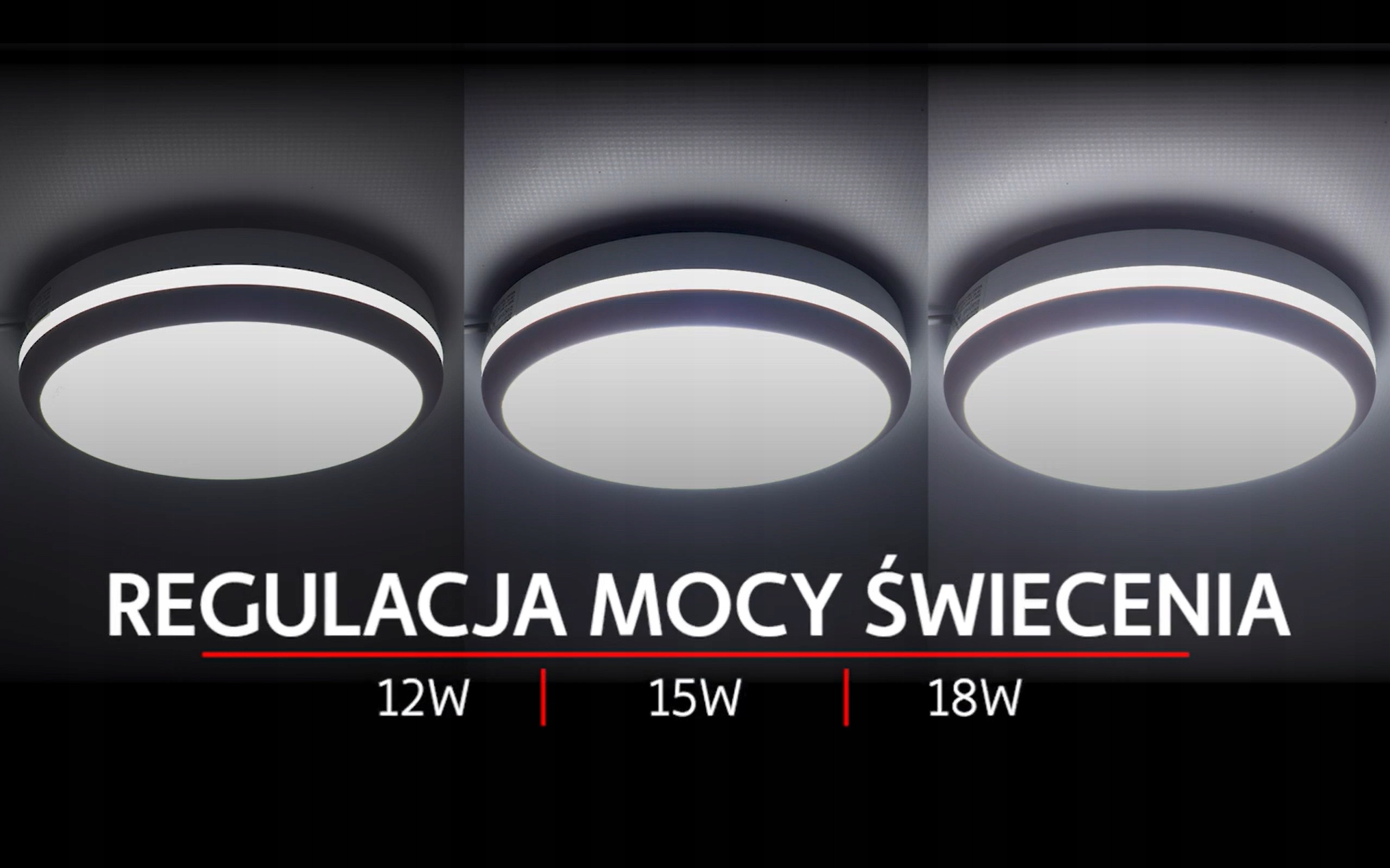 LAMPA ZEWNĘTRZNA PLAFON OGRODOWY NA BALKON TARAS LED 12W/15W/18W CCT CZARNY 3 9785093fc4ef6e8011836cf59dd5d743