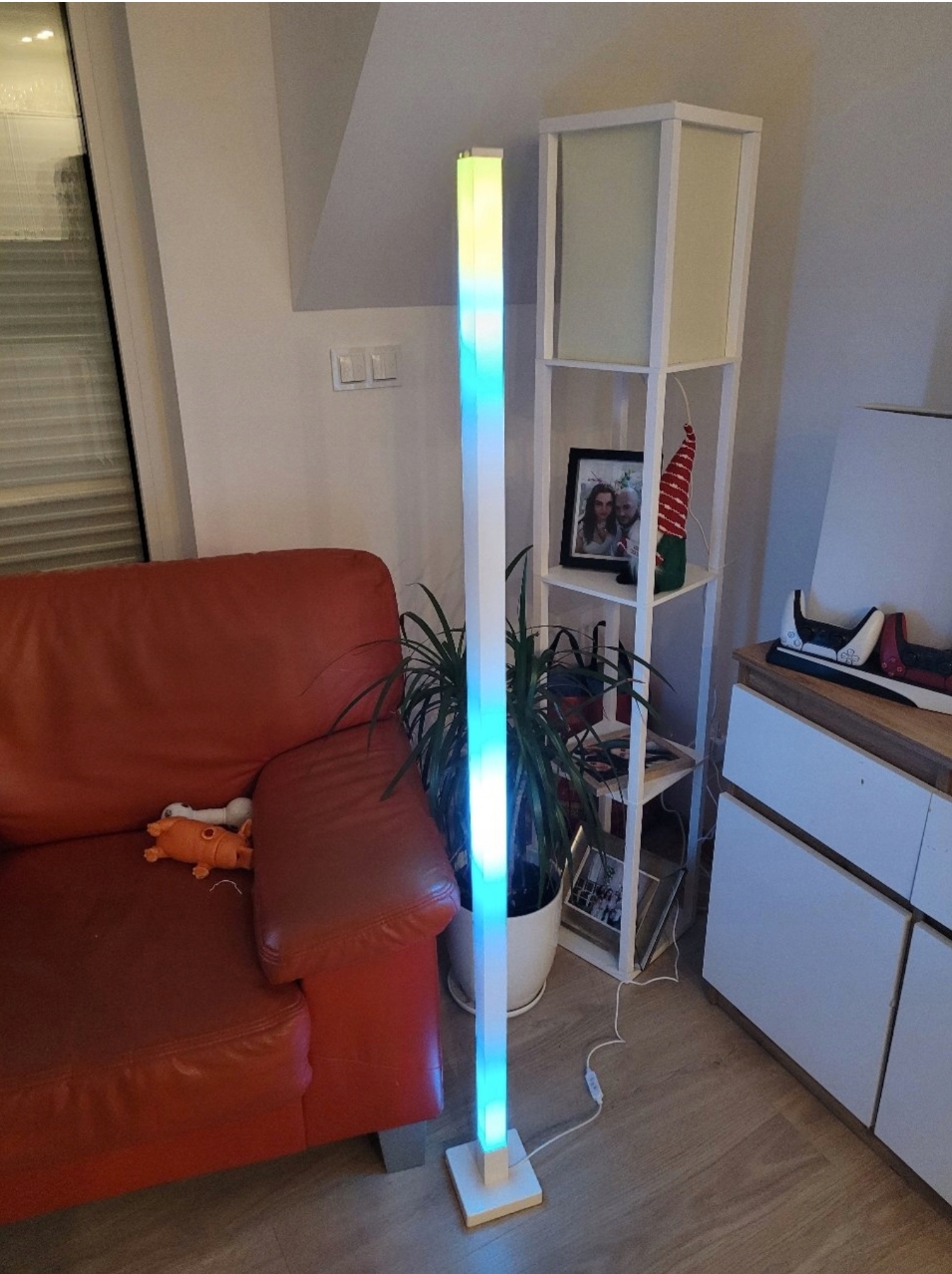 LAMPA PODŁOGOWA RGB KOLOROWA STOJACA BIAŁA PILOT LAMPA MUZYCZNA 5W 11 b0c92091d4b199ac0971b7a056bb3911
