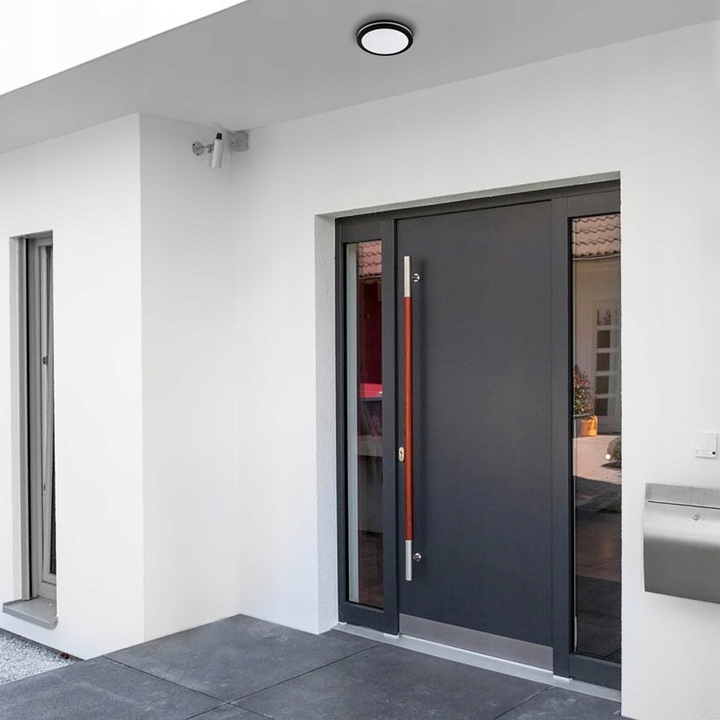 LAMPA ZEWNĘTRZNA PLAFON OGRODOWY NA BALKON TARAS LED 12W/15W/18W CCT CZARNY 2 c4d51cde57350aab3a5d3745d70f454b