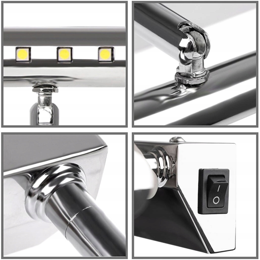 KINKIET LAMPA GALERYJKA LED 4W LUSTRO OBRAZ WŁĄCZNIK ON/OFF MAT CHROM 5 de2192c3ae788a5394a1d50722fab64b