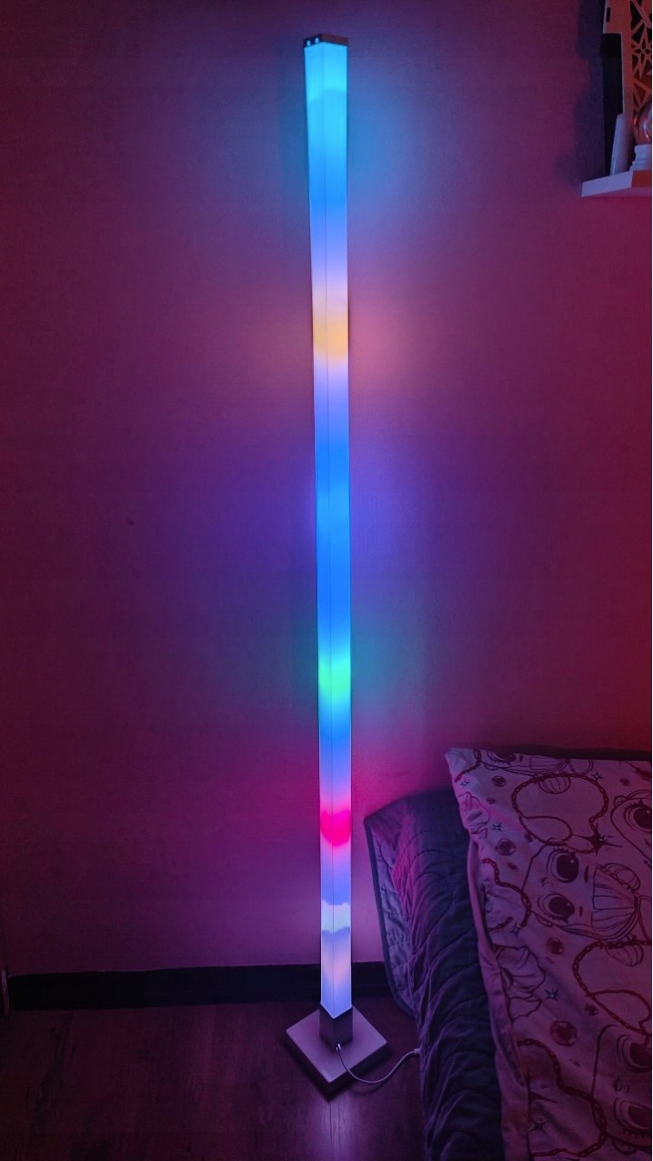 LAMPA PODŁOGOWA RGB KOLOROWA STOJACA BIAŁA PILOT LAMPA MUZYCZNA 5W 9 dee40245660a45b7b8f4d022217cba25