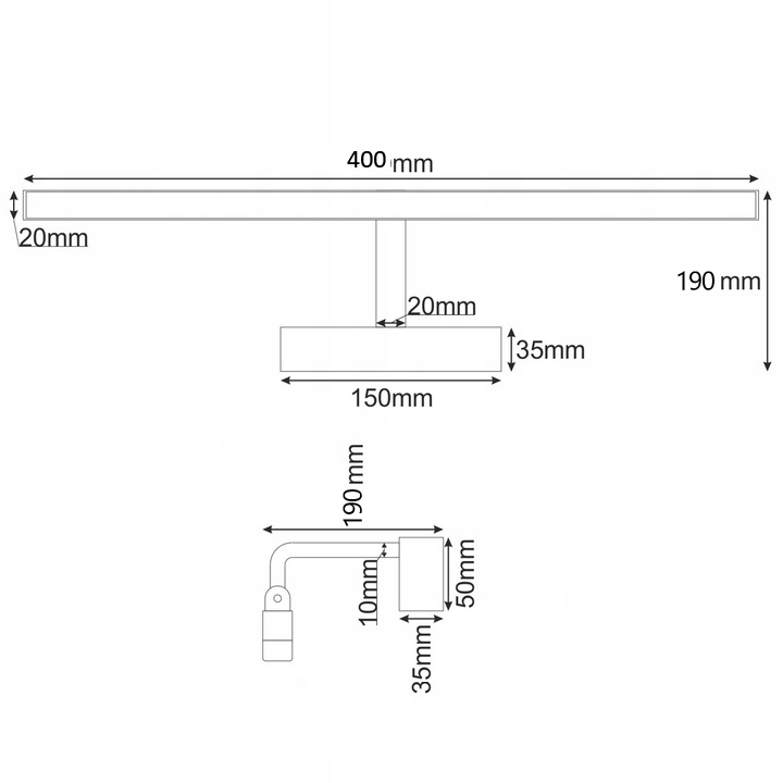 KINKIET ŁAZIENKOWY CZARNY LED 12W NAD LUSTRO OKRĄGLY WYGIĘTY 40cm NEUTRALNA 4 e6dd2a375941436f3ece8cb2f08098a4